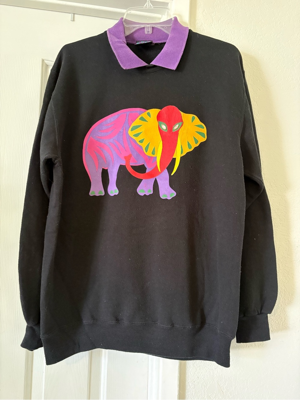 Vintage Susan Costello Art of Life Sweater Elephant Folk Indie Abstract Vintage